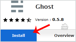 Install Ghost via Softaculous