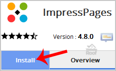 Install ImpressPages via Softaculous-websiteoof