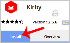 Install Kirby via Softaculous-websiteroof