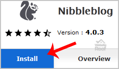 Install Nibbleblog via Softaculous