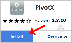 Install PivotX via Softaculous