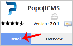 Install PopojiCMS via Softaculous-websiteroof