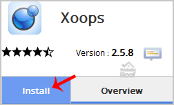 Install Xoops via Softaculous-websiteroof