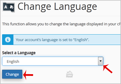 Change Language of cPanel-websiteroof