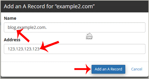 add A Record in cPanel using DNS Zone Editor-websiteroof