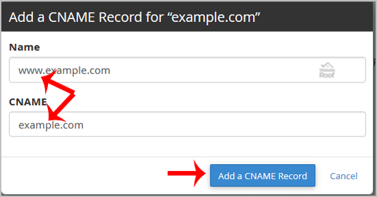 add CNAME Record in cPanel using the DNS Zone Editor