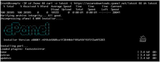 installation cPanel-websiteroof