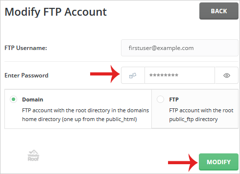 FTP account-websiteroof