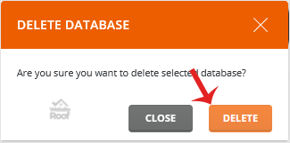 delete database-websiteroof