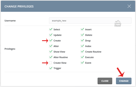 Modify Privileges-websiteroof