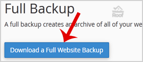 generate a cPanel backup-websiteroof