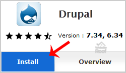 Install Drupal via Softaculous