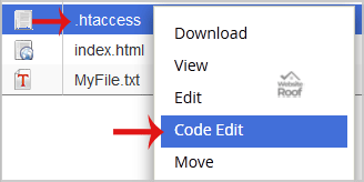 Edit .htaccess File via the cPanel File manager-websiteroof