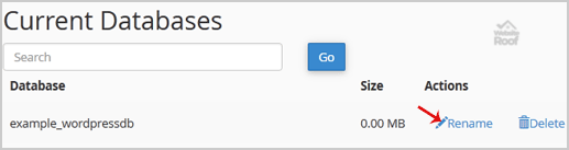 rename a database in cPanel-websiteroof