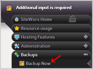 How to generate a full backup of your SiteWorx Account?