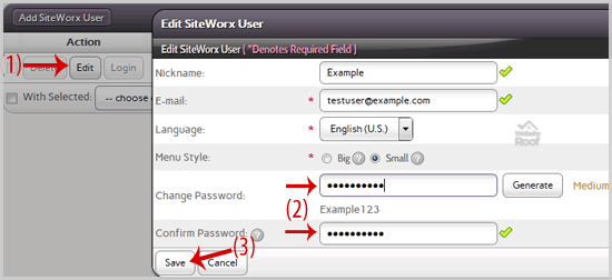 InterWorx SiteWorx Account Password