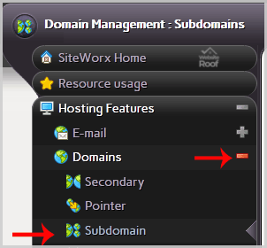 Subdomain SiteWorx-websiteroof