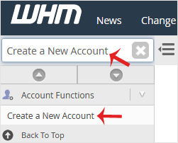 How to Create a New Account in WHM?
