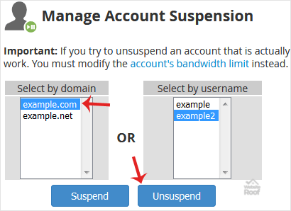 Manage Account Suspension