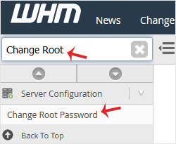How to change the password of WHM Root Account in WHM?
