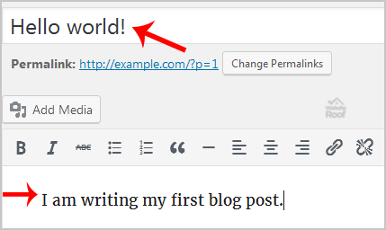 blog post in WordPress